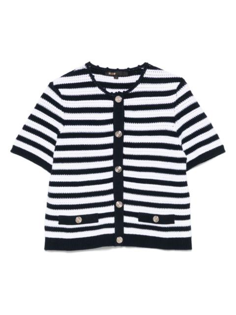 maje cropped crochet cardigan