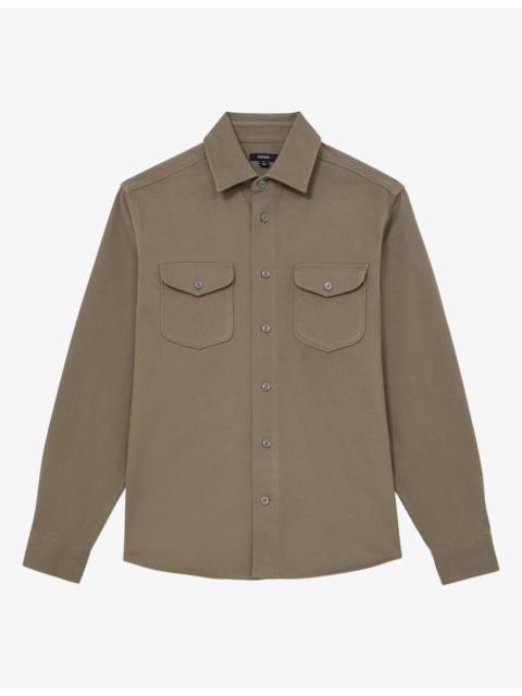 REISS Astra Flap-Pocket Cotton-Twill Shirt