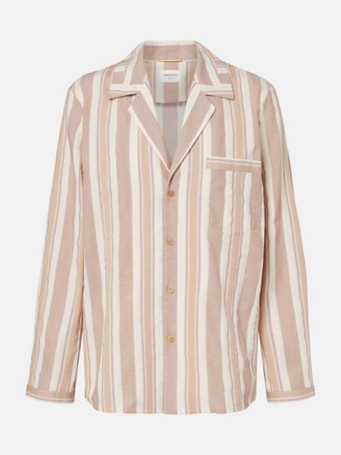 SAINT LAURENT Striped cotton pajama shirt