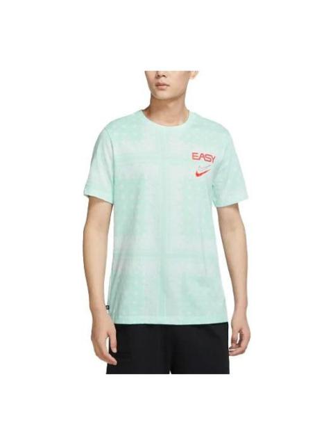 Nike Men's Nike Alphabet Logo Cashew Printing Round Neck Short Sleeve Green T-Shirt DR7659-100