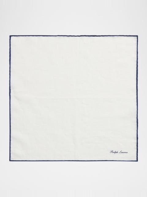Ralph Lauren Men's Tipped Linen Pocket Square