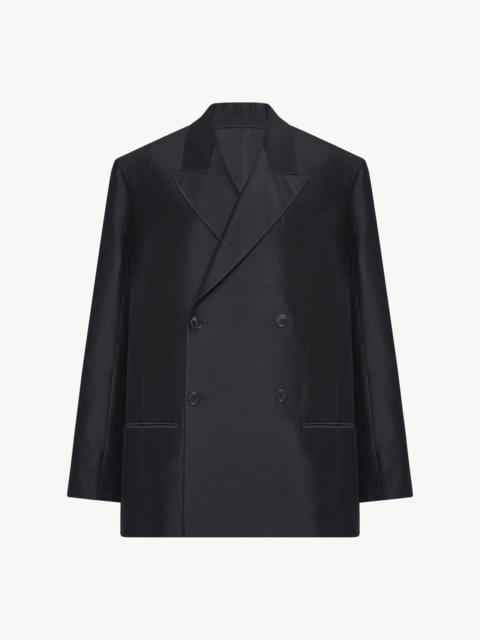 The Row Cosima Double-Breasted Wool-Silk Blazer black