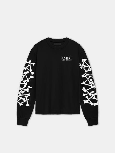 AMIRI BONES STACKED LONG SLEEVE TEE