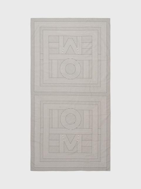TOTEME Striped monogram cotton silk sarong creme