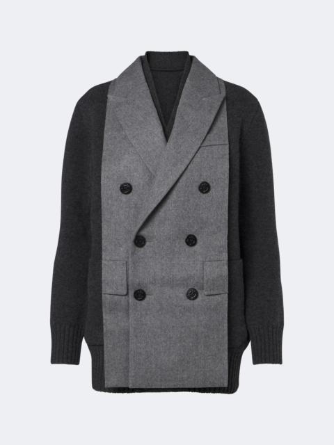 sacai Layered wool-blend cardigan