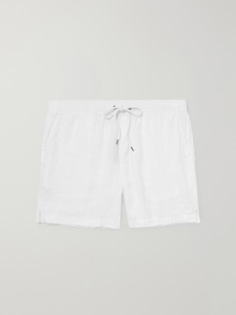 JAMES PERSE Straight-Leg Garment-Dyed Linen Drawstring Shorts