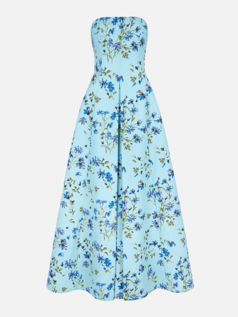 EMILIA WICKSTEAD Ragna Dress in Blue Magnolia Taffeta Faille