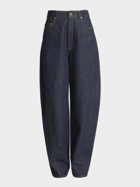 Givenchy Mid-Rise Barrel-Leg Denim Cocoon Trousers