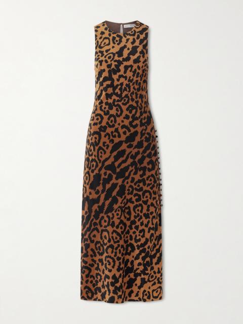 ALIX OF BOHEMIA Adelaide Leopard-print Silk Crepe De Chine Midi Dress