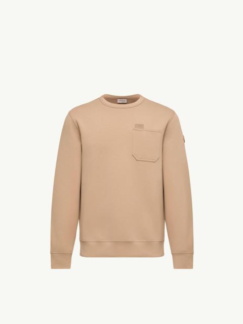Moncler Leather Logo Tag Cotton Blend Sweatshirt