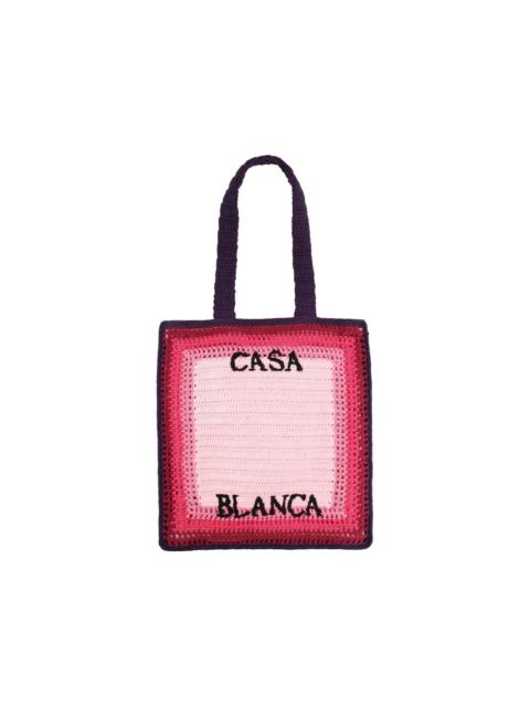 CASABLANCA square-shaped crochet tote bag