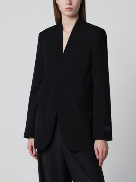 MM6 Maison Margiela Black collarless single-breasted blazer