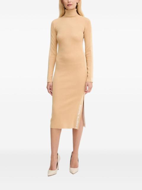 ELISABETTA FRANCHI roll-neck side-slit dress
