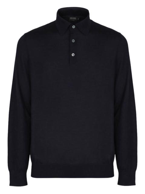 ZEGNA ribbed long-sleeve polo shirt
