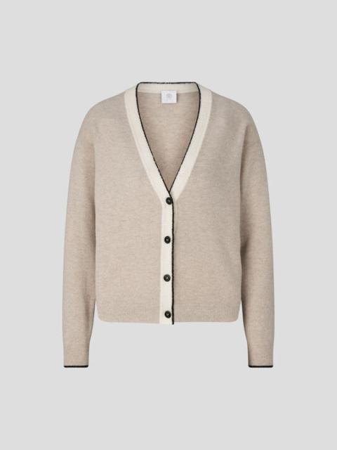 BOGNER Konni knit jacket in Beige/Off-white