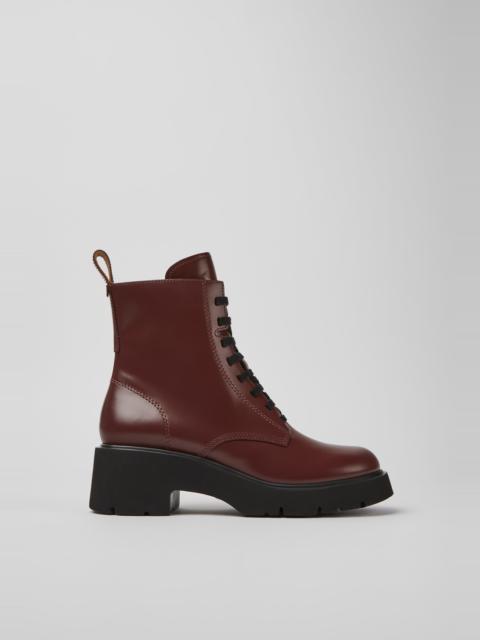 CAMPER Milah Burgundy lace-up boots for women
