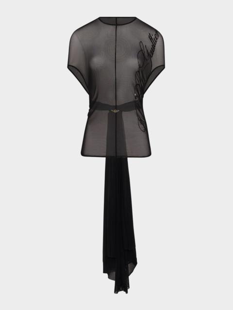 Jean Paul Gaultier Sequined Signature Mesh Top