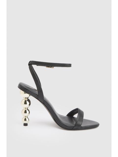 KAREN MILLEN Leather Heel Detail Strappy Sandal