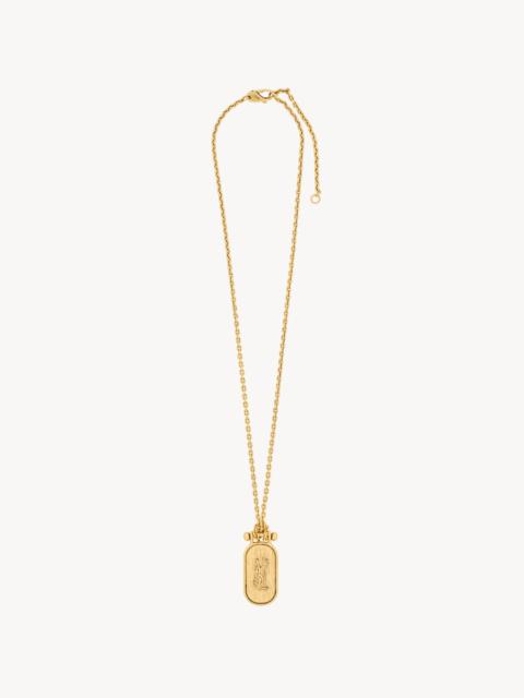 SAINT LAURENT CASSANDRE TABLET NECKLACE IN METAL