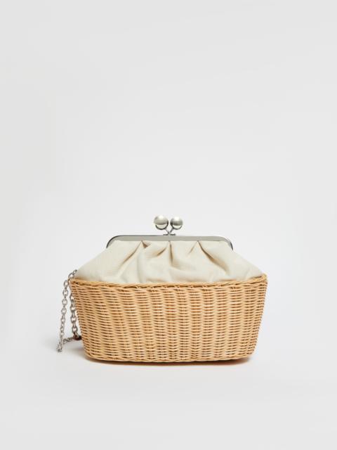 WEEKEND Max Mara OBLO Medium Pasticcino Bag in canvas and rattan