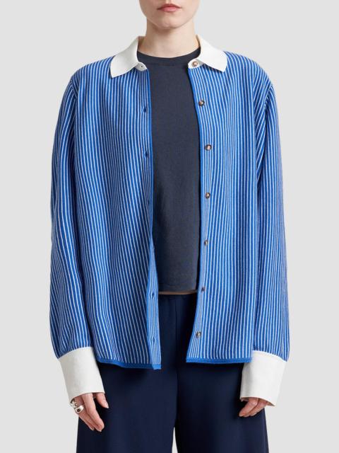 LA LIGNE Women's Casper Shirt - Ivory Cobalt