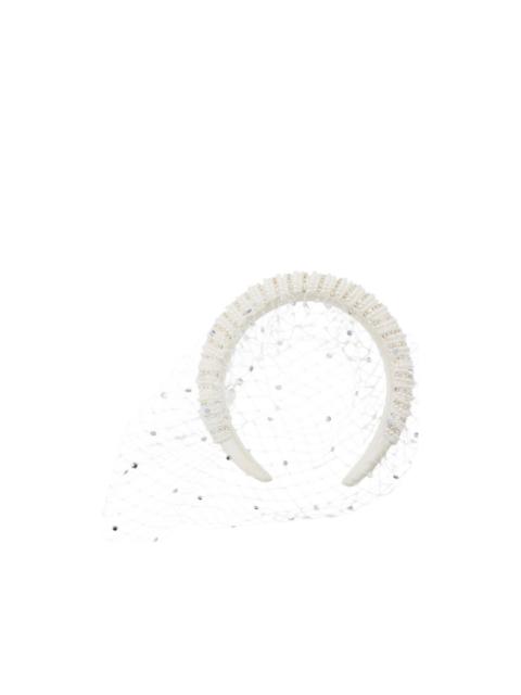 self-portrait crystal-embellished veil headband
