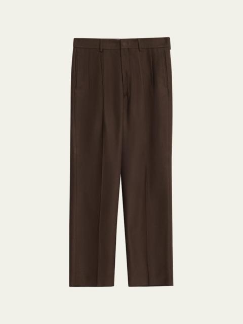 Loro Piana Men's Buxton Silk Pleated Pants