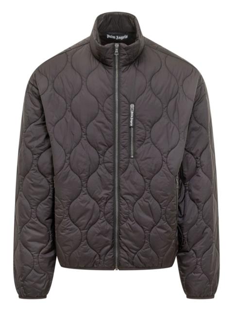 Palm Angels curved logo quilted jacket