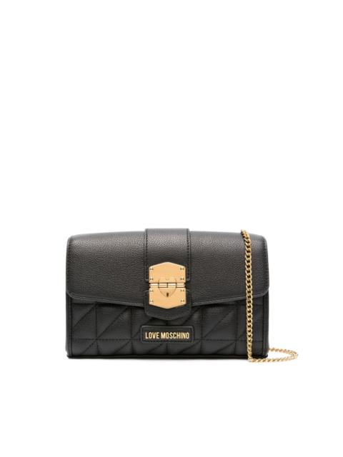 Moschino logo-lettering quilted crossbody bag