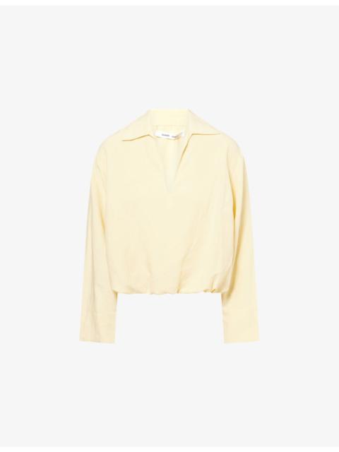 SAMSØE SAMSØE Sadaphne V-Neck Linen-Blend Shirt