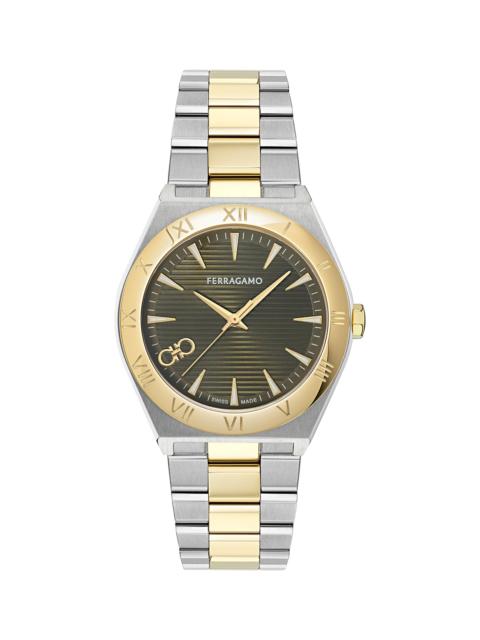 FERRAGAMO Men's Vega Upper East Stainless Steel Bracelet Watch/40MM - Two Tone Green