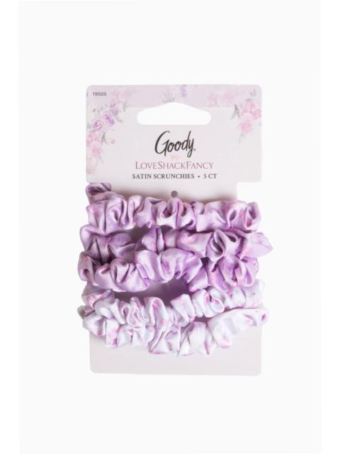 LoveShackFancy Goody x Love Shack Fancy Satin Scrunchies - 5ct - Happy Thoughts & Ribbon Rosa