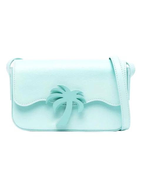 Palm Angels Palm Beach Bridge Leather Shoulder Bag "Turquoise" PWNQ012S23LEA0054040
