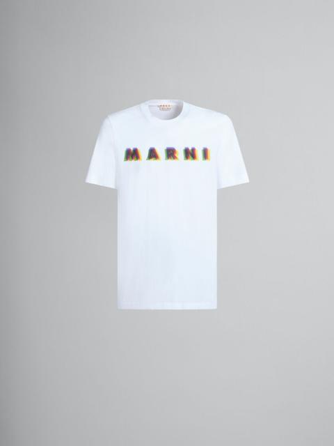 WHITE COTTON T-SHIRT WITH 3D MARNI PRINT