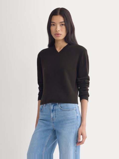 EVERLANE CASHMERE CROPPED HIGH-V SWEATER