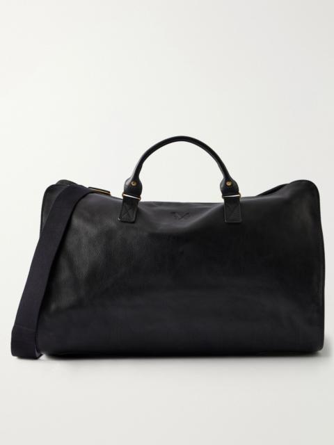 BENNETT WINCH S.C. Holdall Convertible Full-Grain Leather and Cotton-Twill Weekend Bag Black