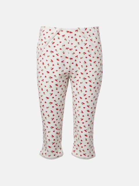 POSSE Ebony printed cotton-blend capri pants