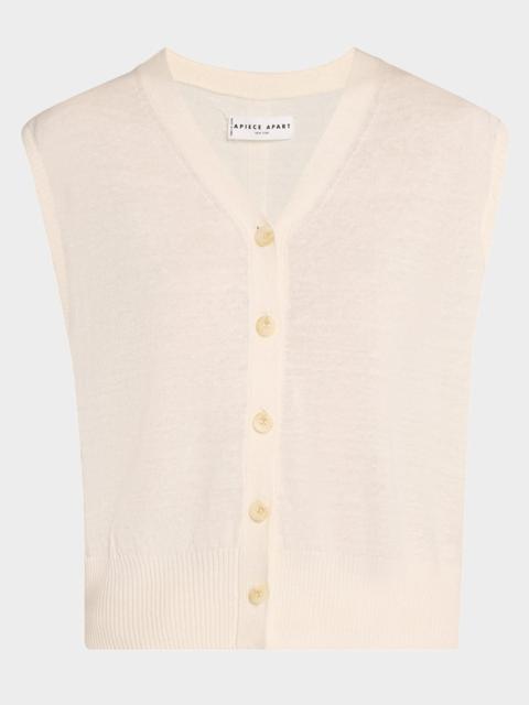 APIECE APART Organic Linen-Cotton Knit Vest