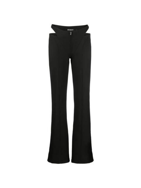cut-out straight-leg trousers