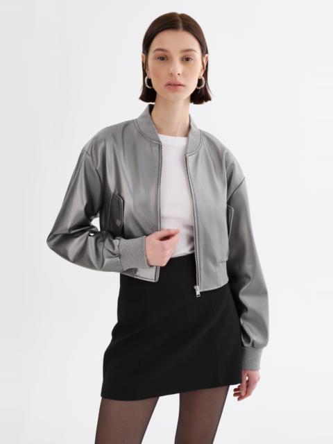 LAMARQUE EVELIN | Cropped Faux Leather Bomber Jacket
