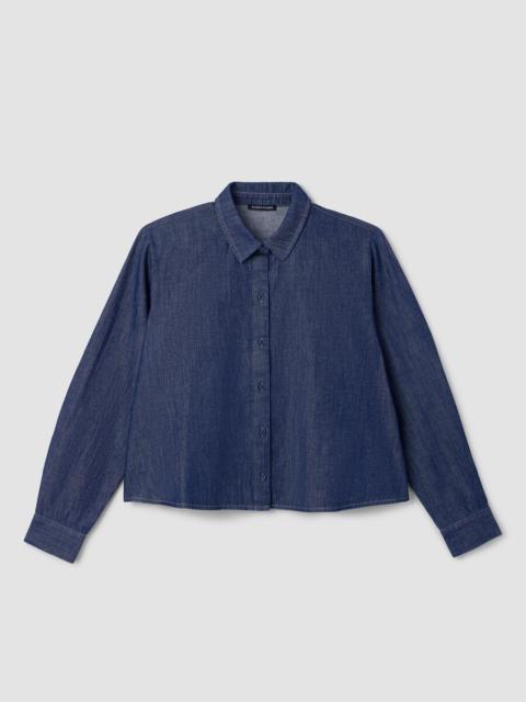 EILEEN FISHER Lightweight Organic Cotton Denim Classic Collar Shirt