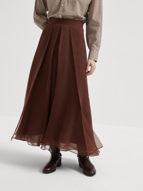 Brunello Cucinelli Crispy silk paneled circle skirt