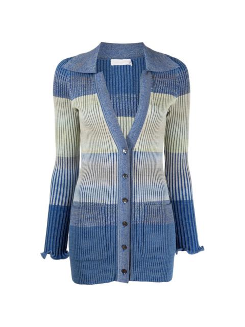 SIMKHAI Bianca gradient-knit longline cardigan