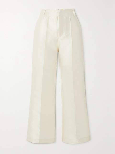 DESTREE Yoshitomo Pleated Faille Wide-leg Pants