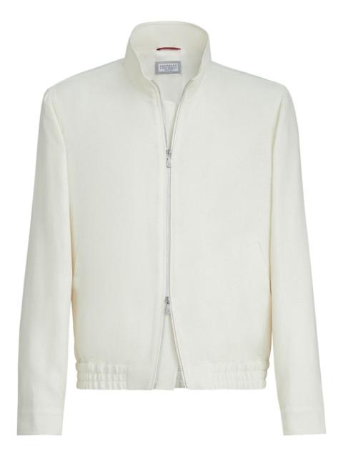 Brunello Cucinelli stand-collar hopsack jacket
