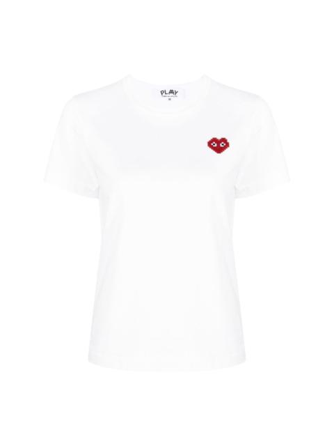 Comme des Garçons PLAY pixelated logo-patch T-shirt