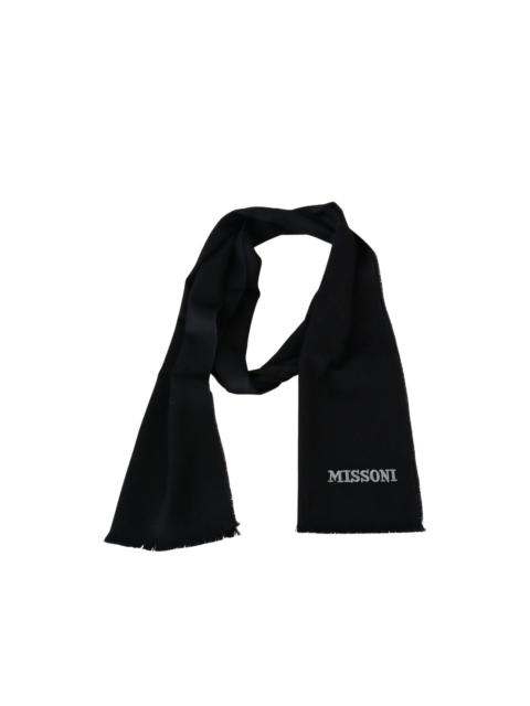 Missoni logo-embroidered fringed scarf