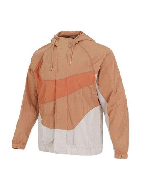 Men's Nike Sportswear Swoosh Contrasting Colors Large Logo Hooded Woven Jacket Orange DD5968-212