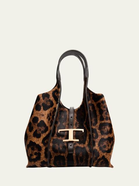Tod's Animal-Print Calf Hair Shopping Tote Bag