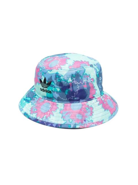 adidas floral-print Trefoil bucket hat